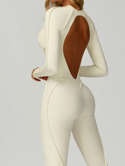 BUYCO Female Heart Backless Long Sleeves Jumpsuit