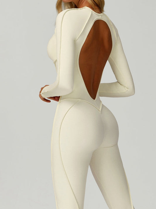 BUYCO Female Heart Backless Long Sleeves Jumpsuit
