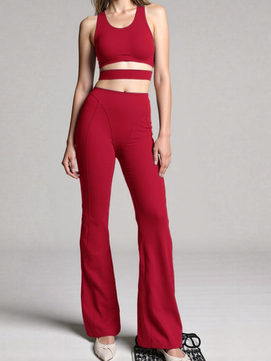 BUYCO Female Fitted Hollow Out Push-up Flare Tracksuit