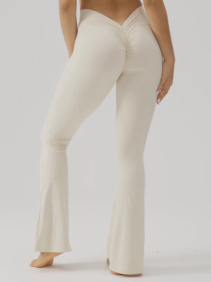 BUYCO Female Deep V Back Ruched Back Flare Pants