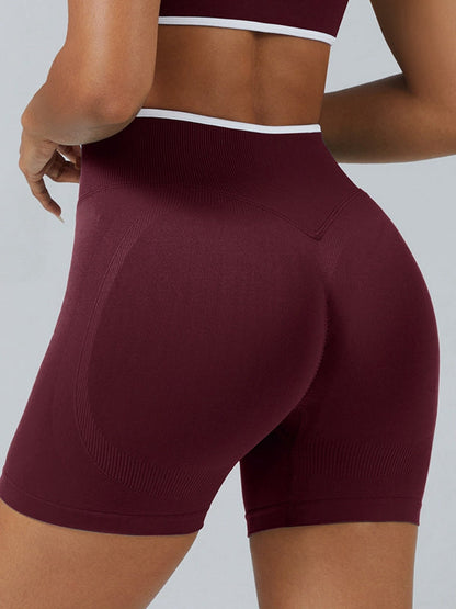 BUYCO Female Stripes Seamless High-rise Shorts