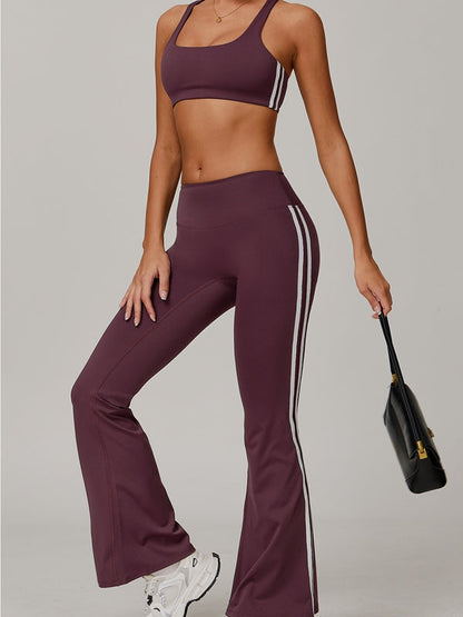 BUYCO Female Contrast Color Stripes Sports Bras