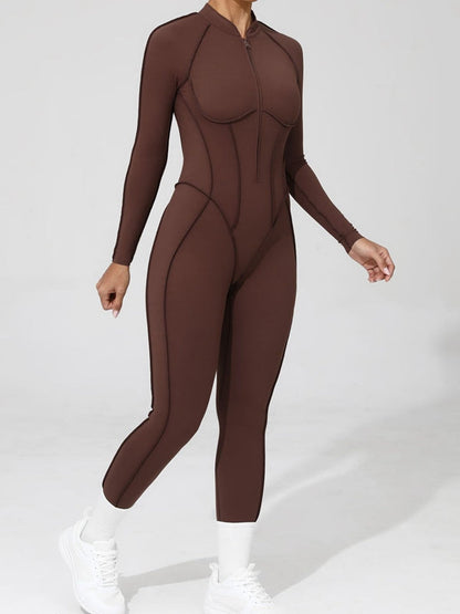 BUYCO Female Fitted Backless Zipper Ruched Back Jumpsuit