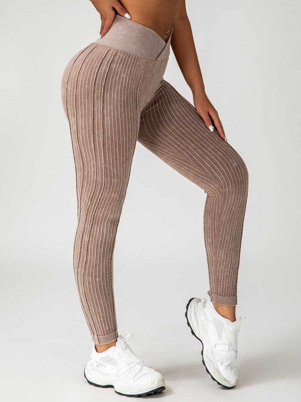 BUYCO Female Ribbed V Shape Waist Leggings