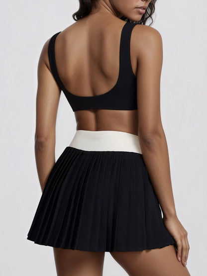 BUYCO Female Contrast Color Twist 2 in 1  V Shape Waist Skirt