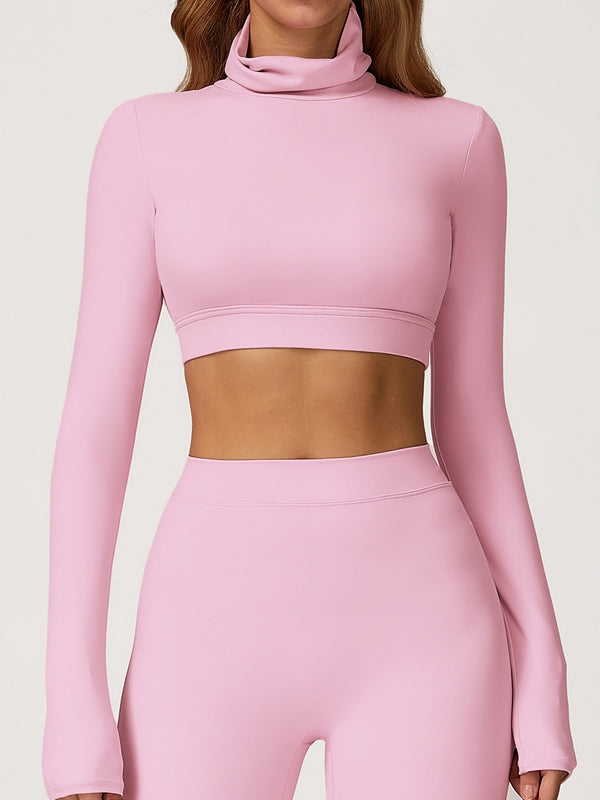 BUYCO Female Backless Stand Collar Long Sleeves