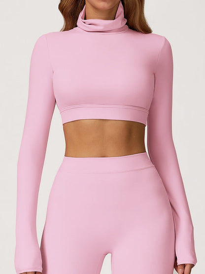 BUYCO Female Backless Stand Collar Long Sleeves