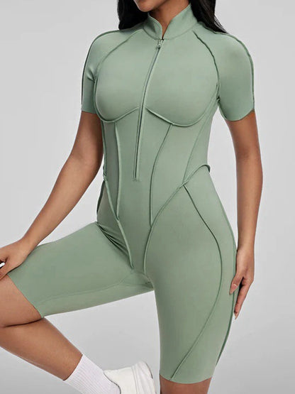 BUYCO Female Fitted Backless Zipper Ruched Back Jumpsuit