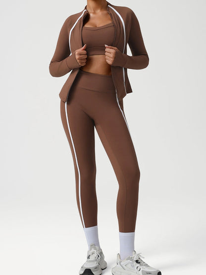 BUYCO Female Contrast Color Stripes Zipper Tracksuit