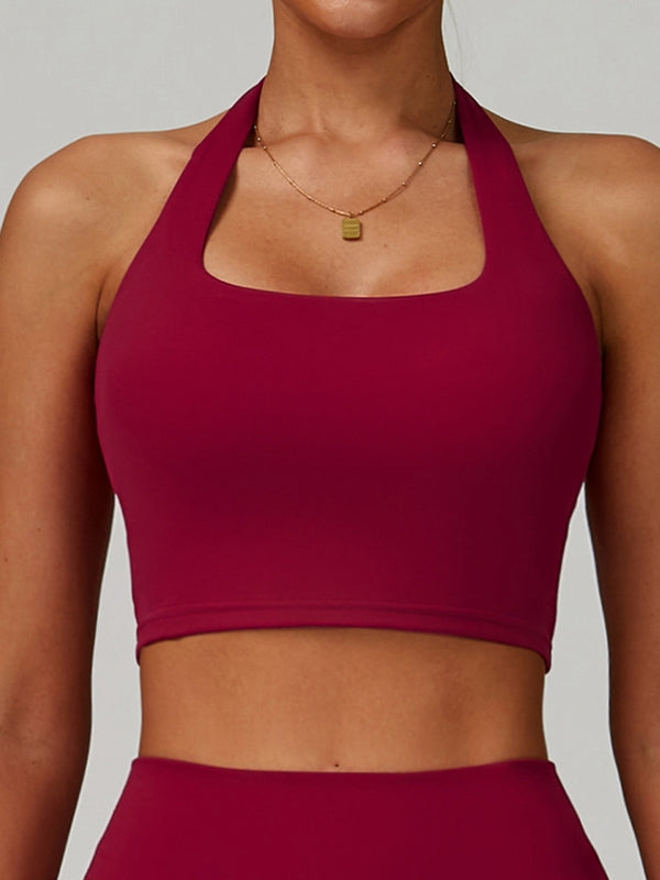 BUYCO Female Solid Color V Collar Sports Bras