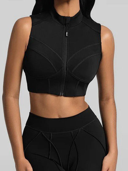 BUYCO Female Super Stylish&Fitted Stitch Performance Zipper Tank