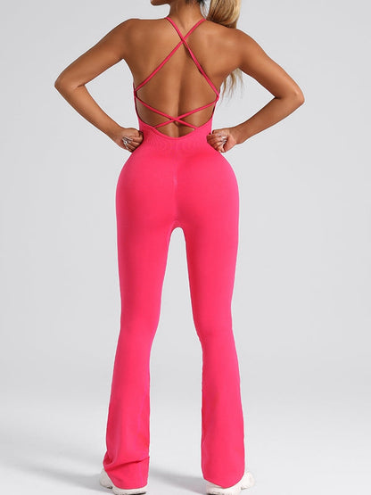 BUYCO Female Cross Back Flare Jumpsuit