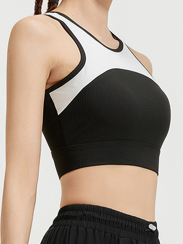 BUYCO Female Contrast Color Mesh Sports Bras
