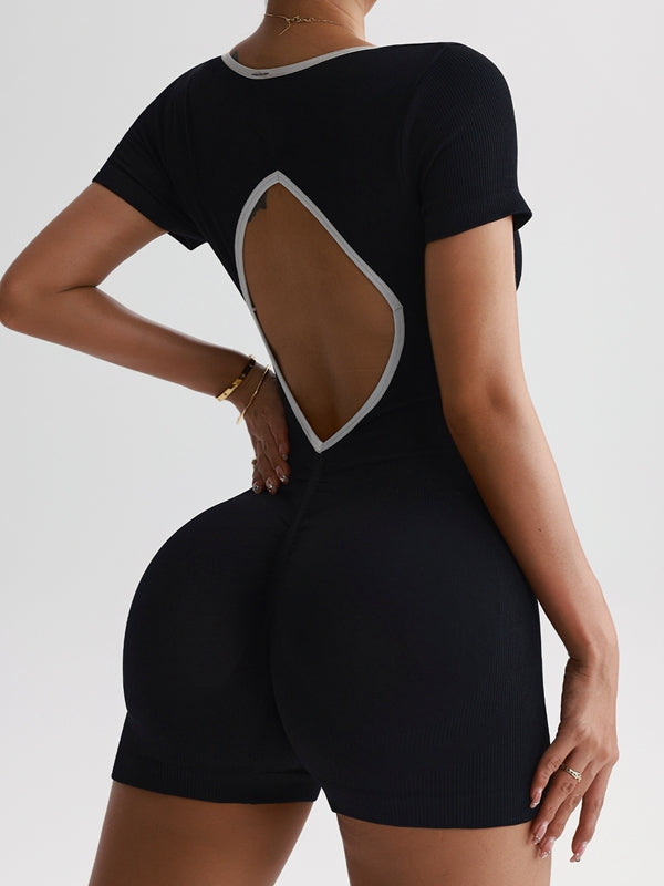 BUYCO Female Ruched Back Backless Romper