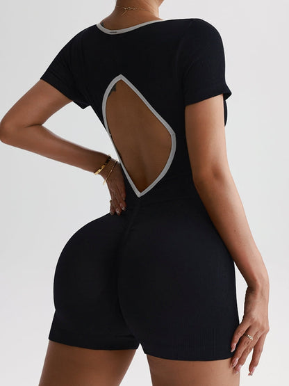 BUYCO Female Ruched Back Backless Romper