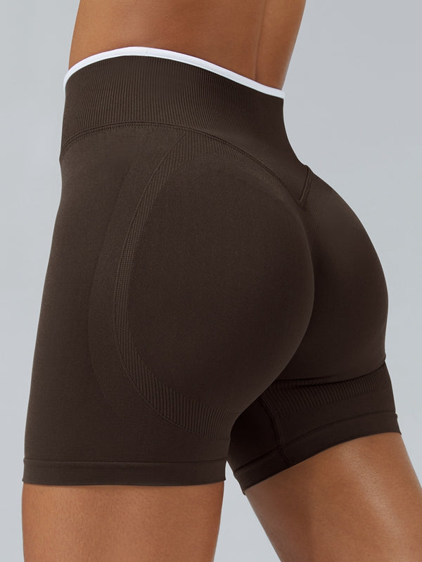 BUYCO Female Stripes Seamless High-rise Shorts