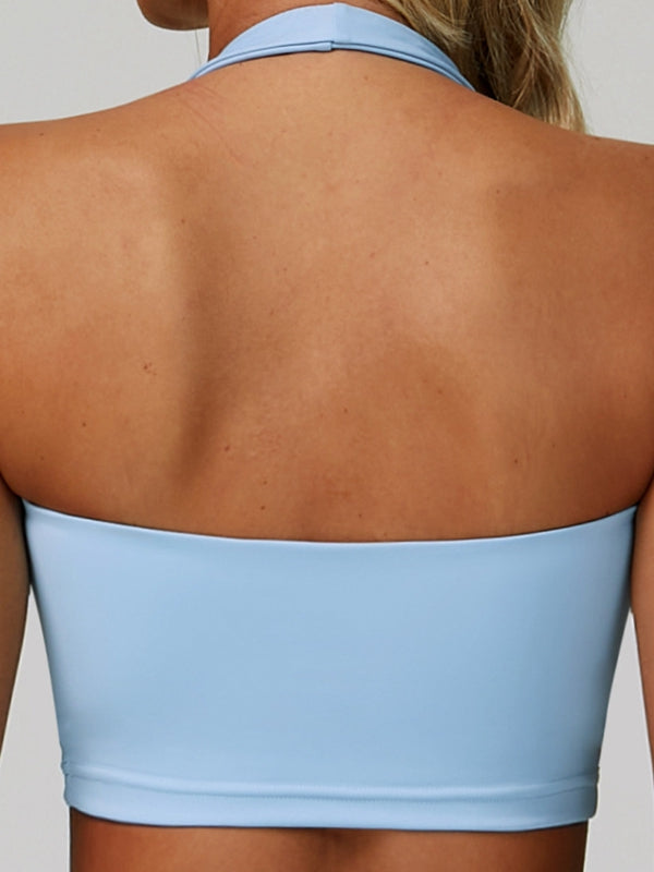 BUYCO Female Solid Color V Collar Sports Bras