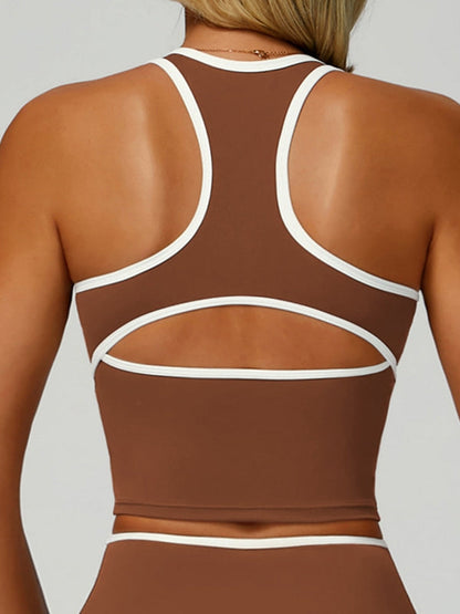 BUYCO Female Contrast Color Cross Back Sports Bras