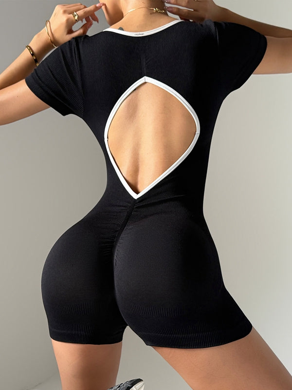 BUYCO Female Ruched Back Backless Romper