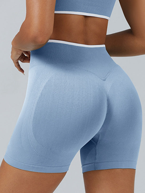 BUYCO Female Stripes Seamless High-rise Shorts