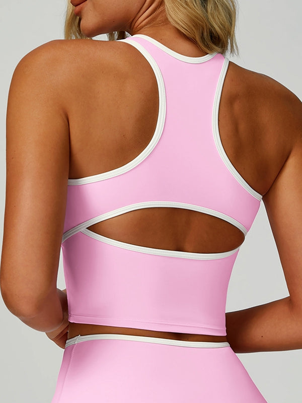 BUYCO Female Contrast Color Cross Back Sports Bras