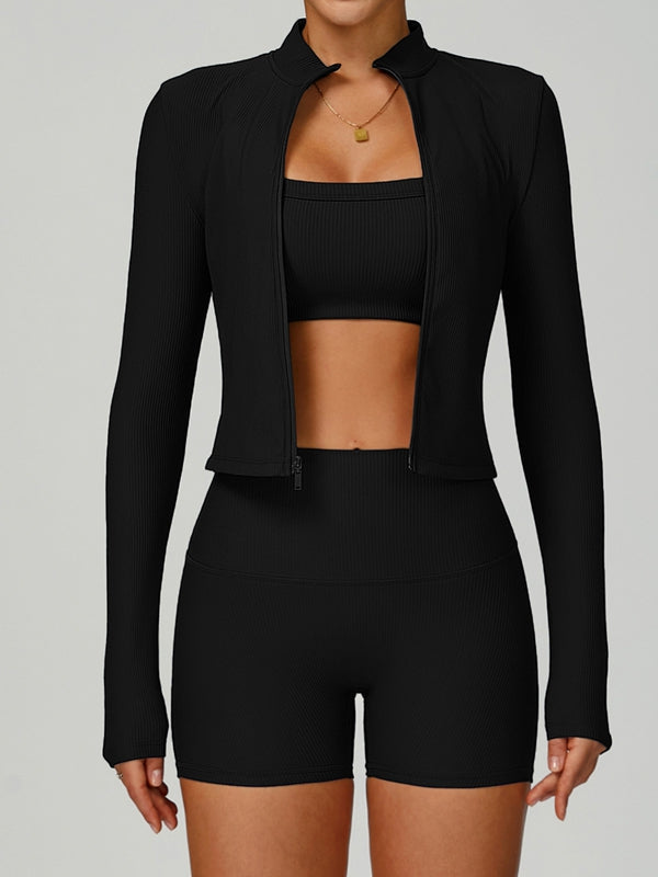 BUYCO Female Ribbed 3-Pieces Short Traksuit