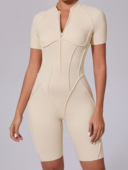 BUYCO Female Fitted Backless Zipper Ruched Back Jumpsuit