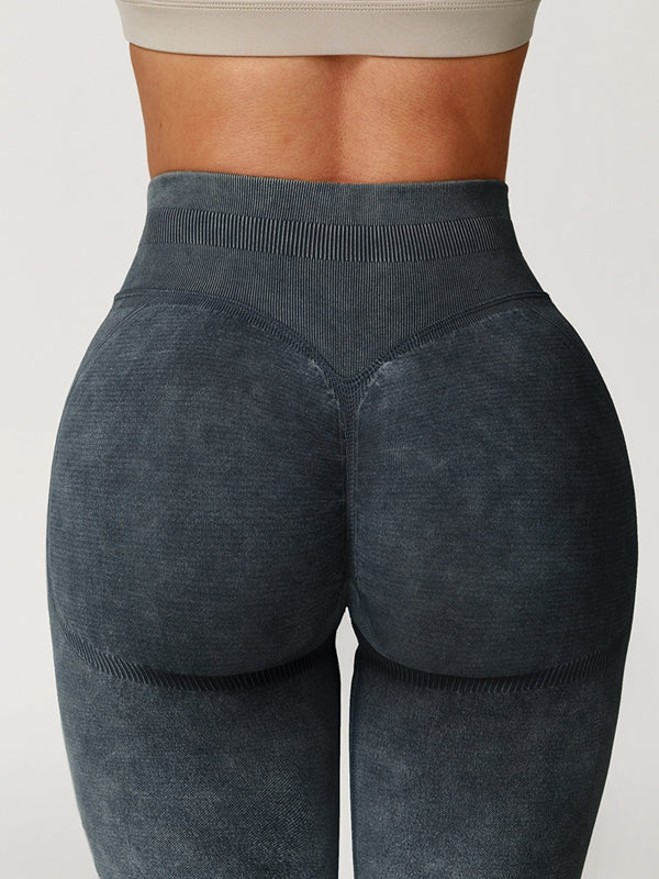 BUYCO Female Denim Ruched Back High-rise Leggings