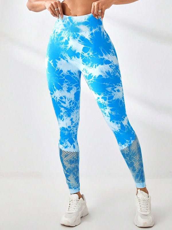 BUYCO Female Modern Tie-dye Fishnet Modern Fit Leggings