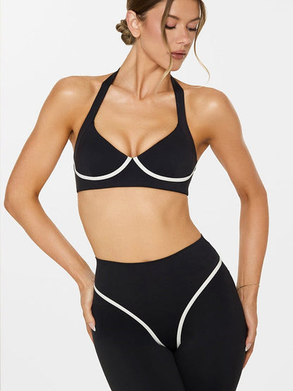 BUYCO Female Stripes Backless Sports Bras