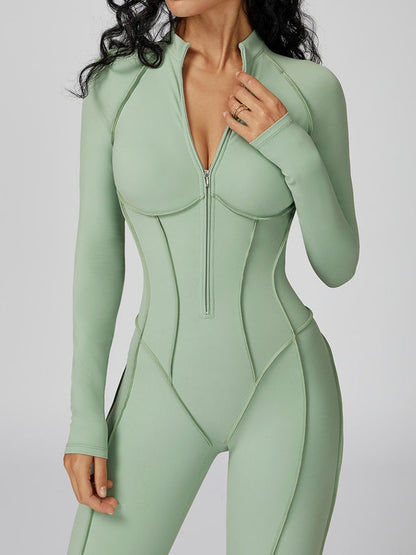 BUYCO Female Fitted Zipper Stitch Performance Jumpsuit