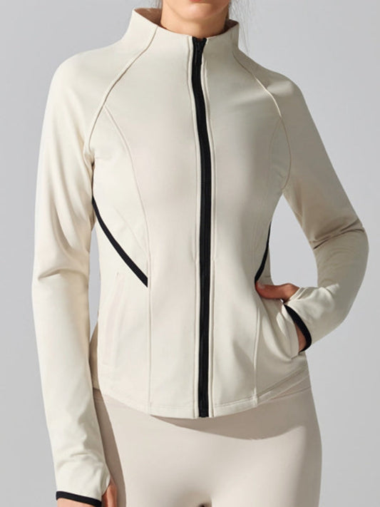 BUYCO Female Fleece Zipper Thumbhole Jacket