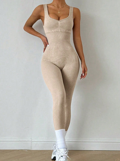 BUYCO Female Fitted Tie Dye Backless Jumpsuit