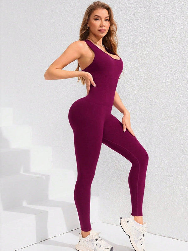 BUYCO Female Cross Back U Collar Jumpsuit