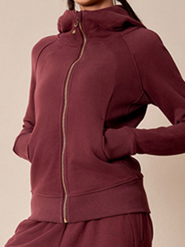 BUYCO Female Pocket Zipper With Hat Jacket