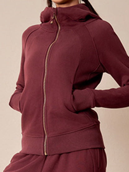 BUYCO Female Pocket Zipper With Hat Jacket