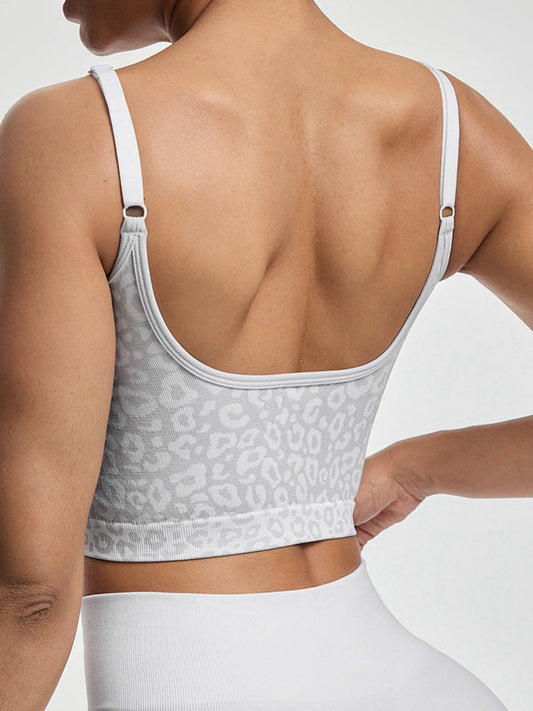 BUYCO Female Backless Leopard Print Sports Bras