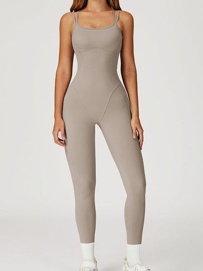 BUYCO Female Fitted Cross Back Flare Jumpsuit