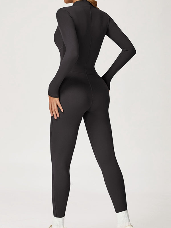 BUYCO Female Fitted Zipper Corset Fleece Jumpsuit