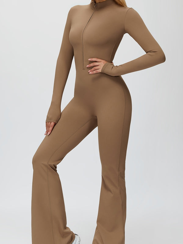 BUYCO Female Fleece Zipper Flare Jumpsuit