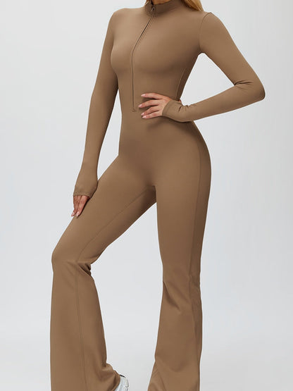 BUYCO Female Fleece Zipper Flare Jumpsuit
