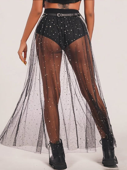 BUYCO Female Fitted Shiny Mesh Without Bikini Set Cover Up