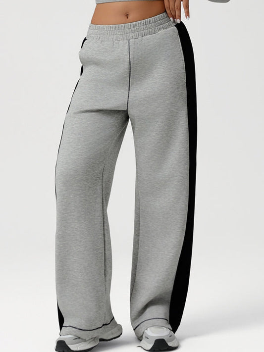 BUYCO Female Contrast Color Stripes Pocket Pants