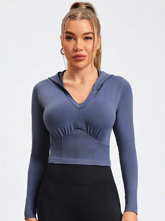 BUYCO Female Corset With Hat Cropped Hoodie