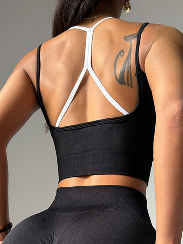 BUYCO Female Contrast Color Cross Back Tank