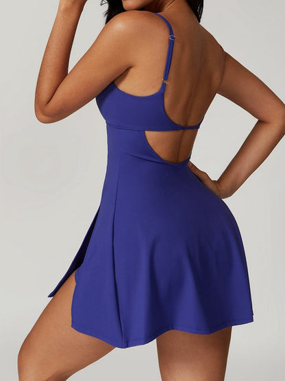 BUYCO Female Backless Split 2 in 1 Quick-dry Dress