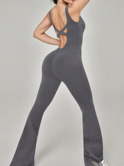 BUYCO Female Cross Back Flare Jumpsuit