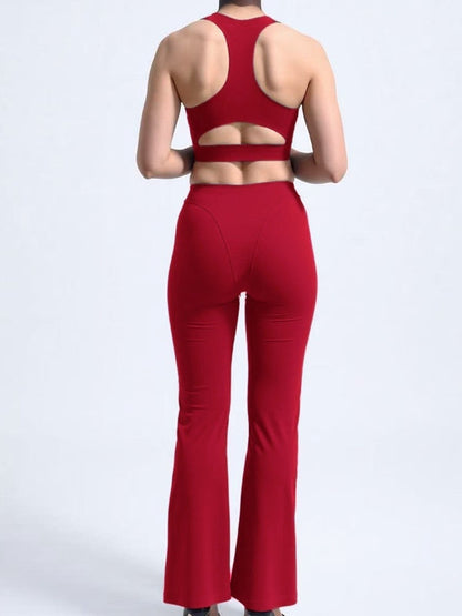 BUYCO Female Fitted Hollow Out Push-up Flare Tracksuit