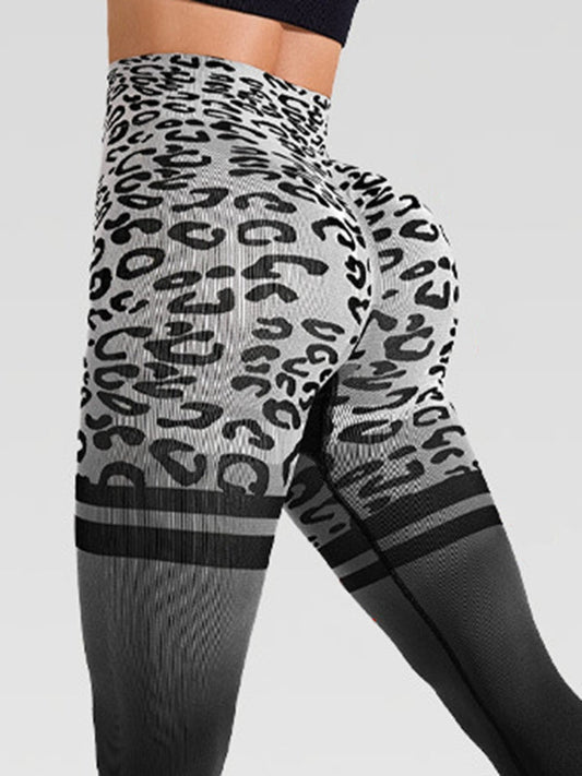 BUYCO Female Leopard Print Ombre High-rise Leggings