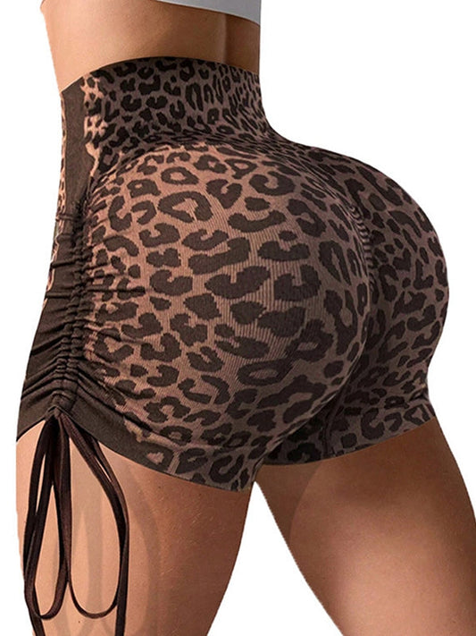 BUYCO Female Leopard Print Adjustable Straps Shorts